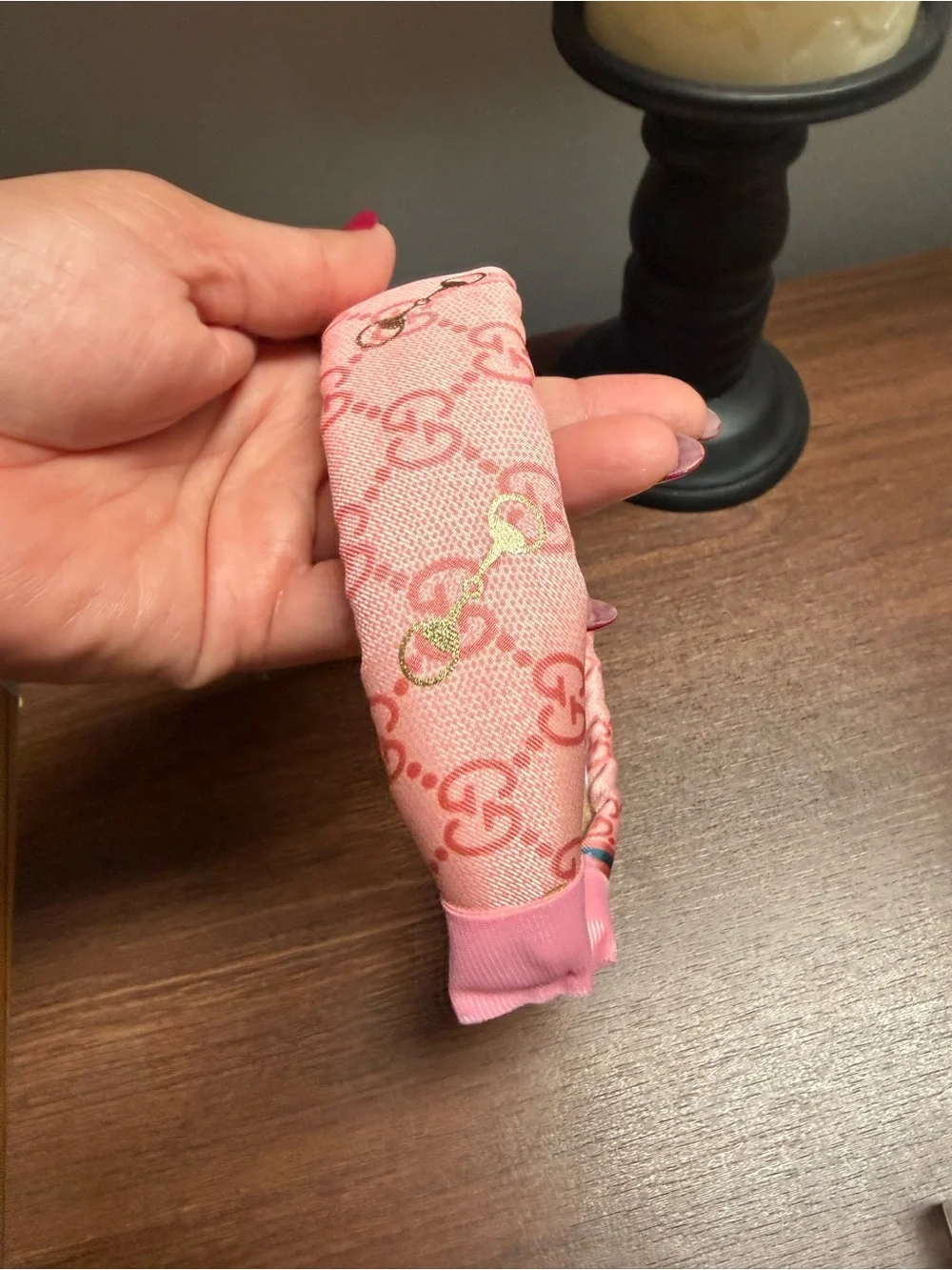New Pink Patterned Padded Headband